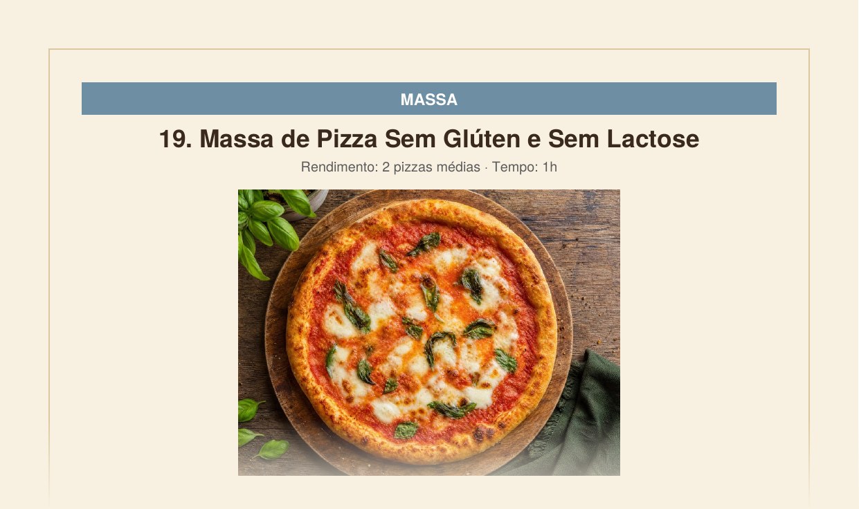 Prévia de uma página do caderno de receitas