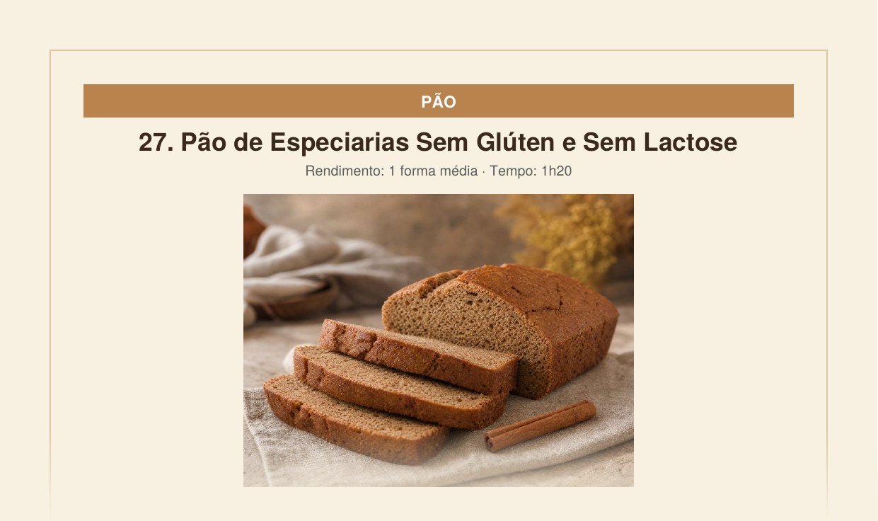 Prévia de uma página do caderno de receitas