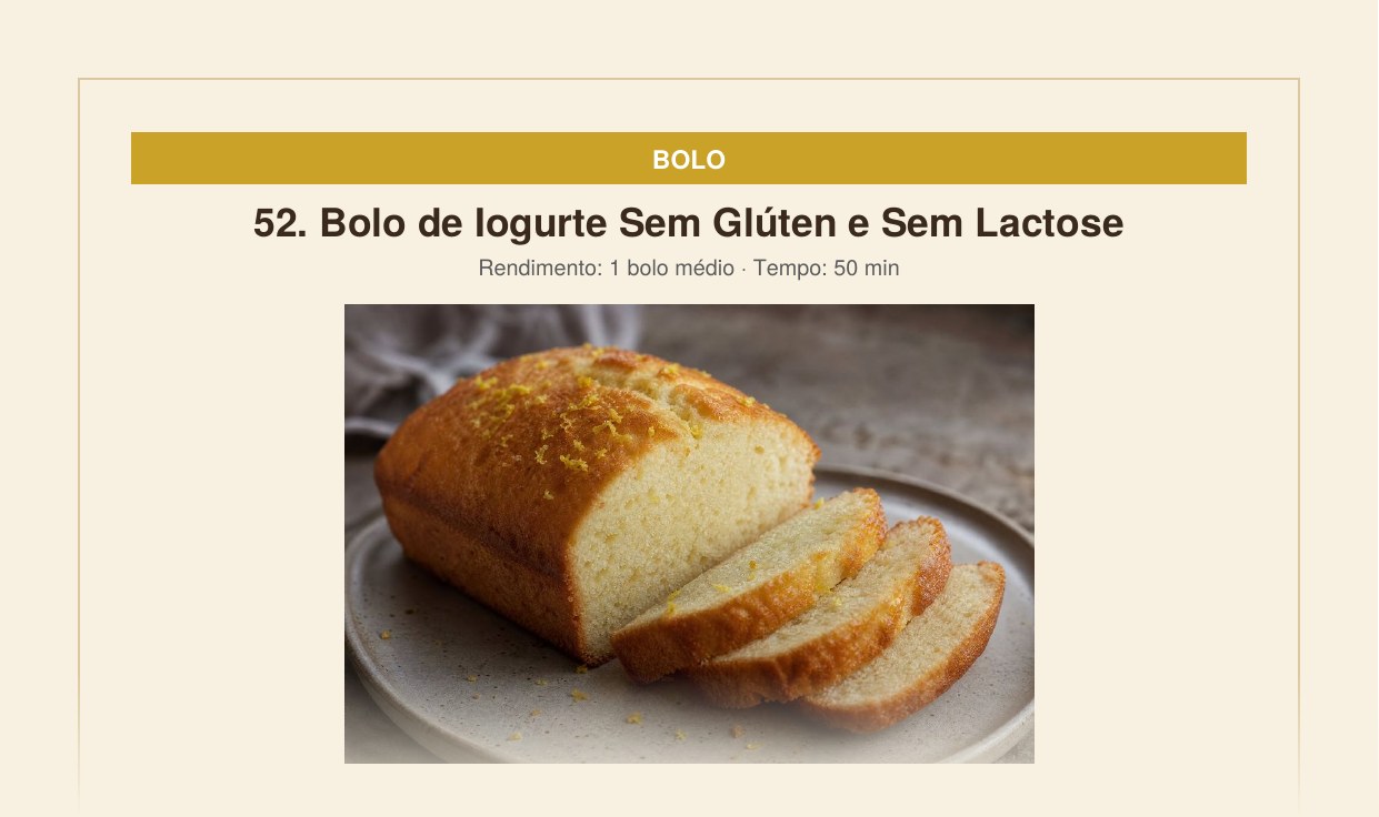 Prévia de uma página do caderno de receitas